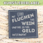 Preview: Kunstlederlabel Fluchen schwarz