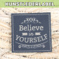 Preview: Kunstlederlabel Believe schwarz