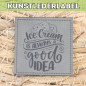 Preview: Kunstlederlabel Ice Cream grau
