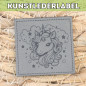 Preview: Kunstlederlabel Einhorn grau