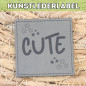 Preview: Kunstlederlabel Cute grau