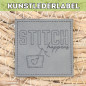 Preview: Kunstlederlabel Stitch happens grau