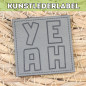 Preview: Kunstlederlabel Yeah grau