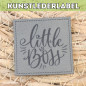 Preview: Kunstlederlabel Little Boss grau