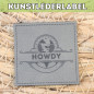 Preview: Kunstlederlabel Howdy grau
