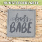 Preview: Kunstlederlabel Boss Babe grau