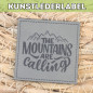 Preview: Kunstlederlabel Mountains grau