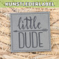 Preview: Kunstlederlabel Little Dude grau