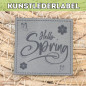 Preview: Kunstlederlabel Hello Spring grau