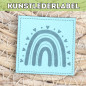 Preview: Kunstlederlabel Regenbogen türkis