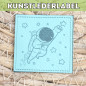 Preview: Kunstlederlabel Astronaut türkis