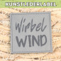 Preview: Kunstlederlabel Wirbel Wind grau