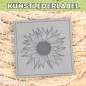 Preview: Kunstlederlabel Sonnenblume grau