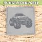 Preview: Kunstlederlabel Monstertruck grau