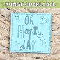 Preview: Kunstlederlabel Oh happy day türkis