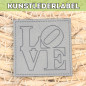 Preview: Kunstlederlabel Love grau