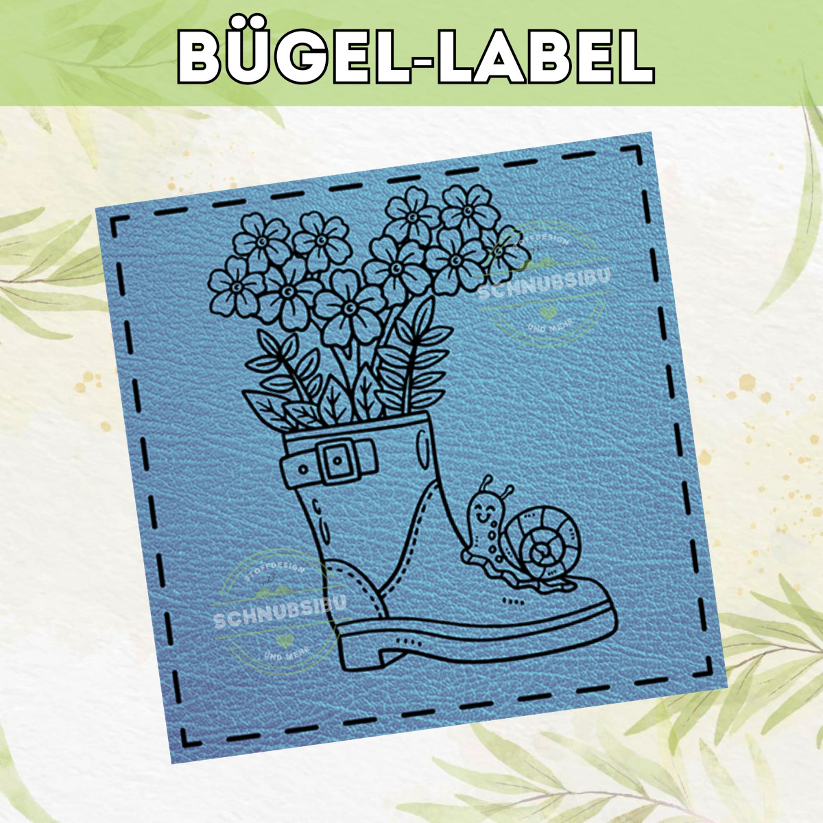 Bügel-Label Blumenboots