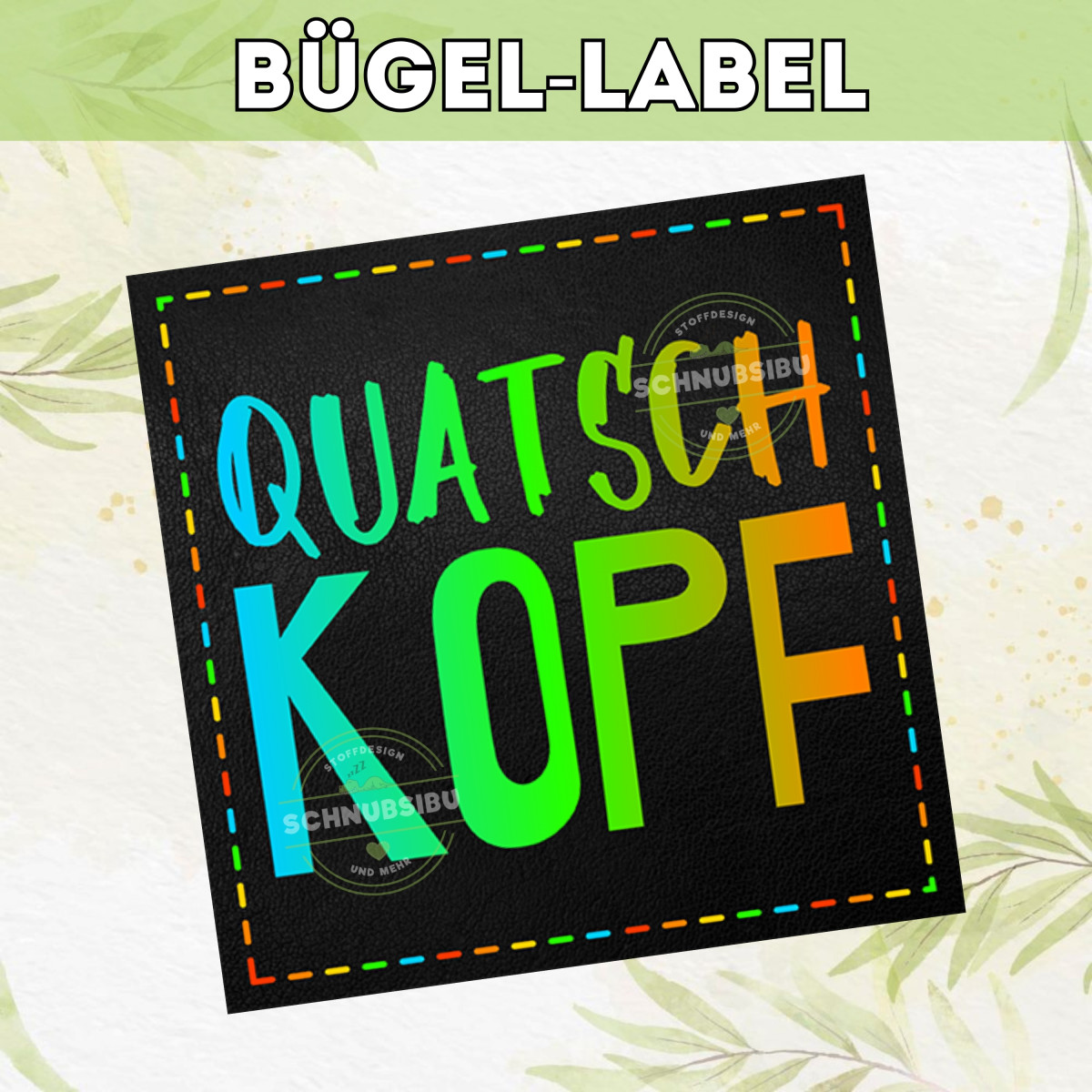 Bügel-Label schwarz Quatschkopf