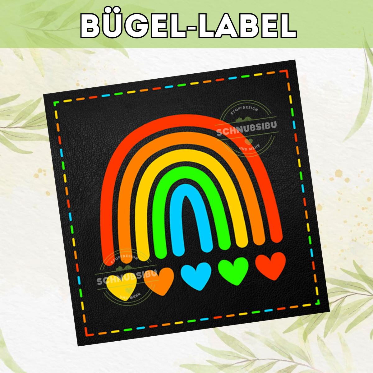Bügel-Label bunt Regenbogen