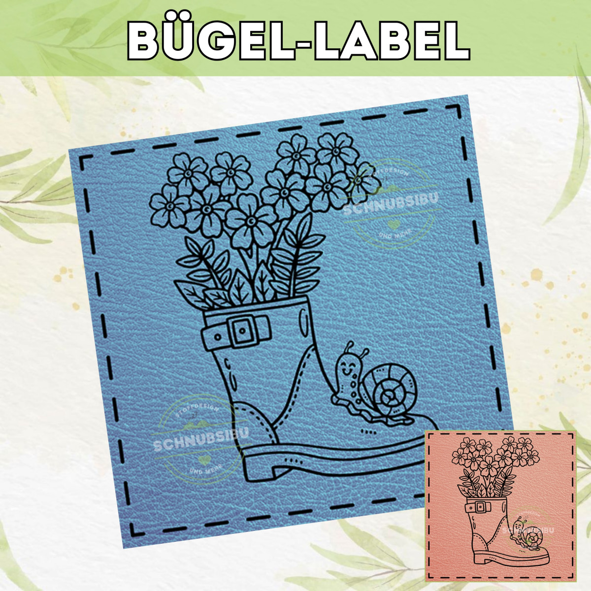 Bügel-Label Blumenboots