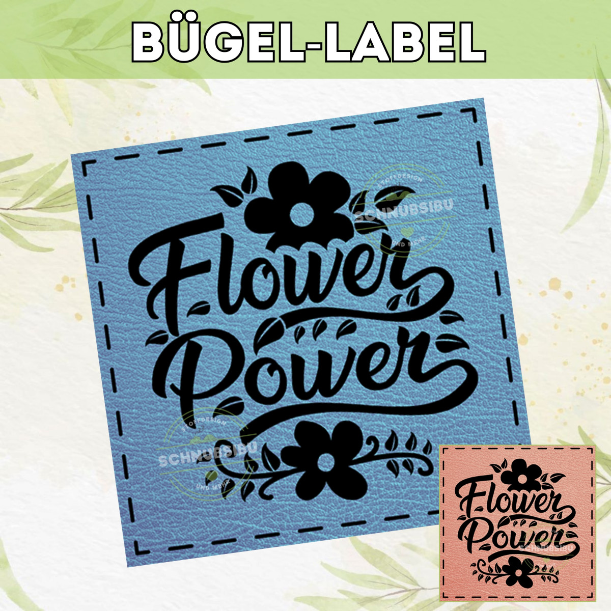 Bügel-Label Flower Power