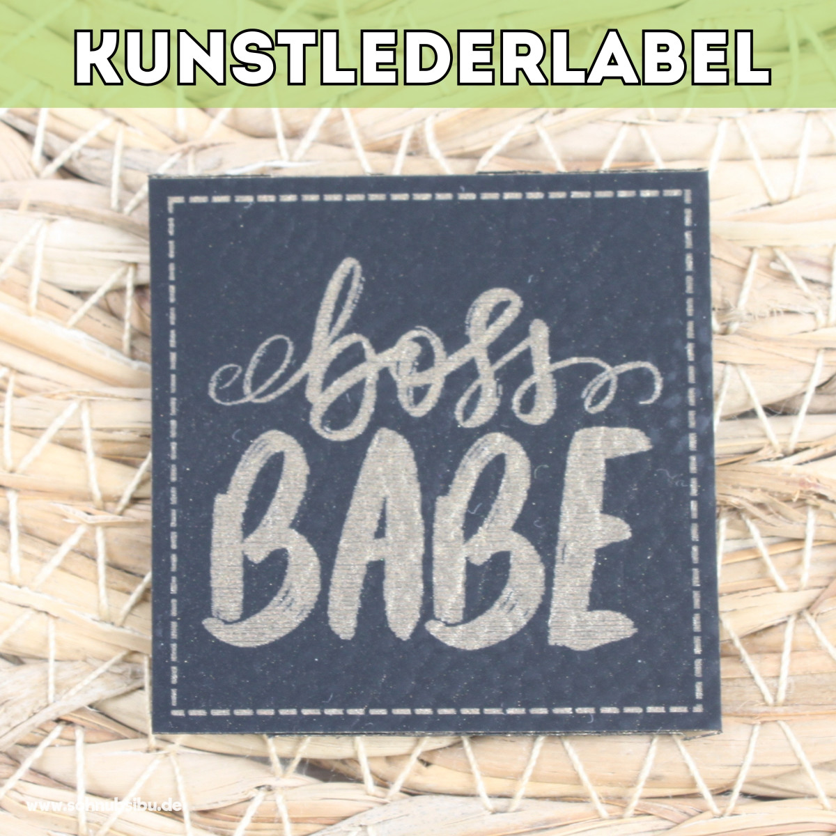 Kunstlederlabel Boss Babe schwarz