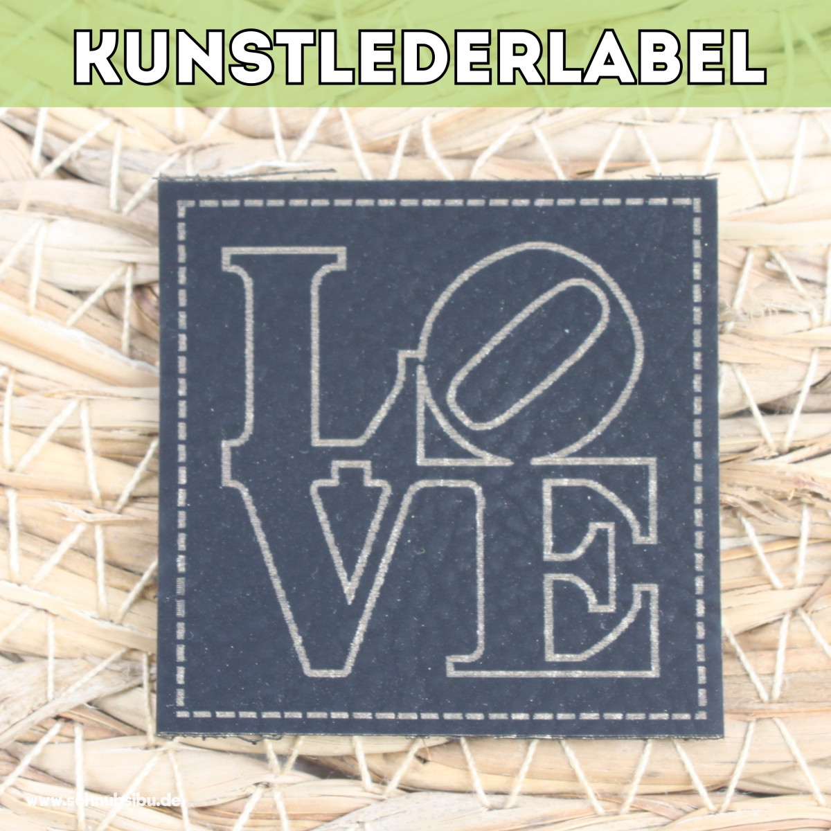 Kunstlederlabel Love schwarz