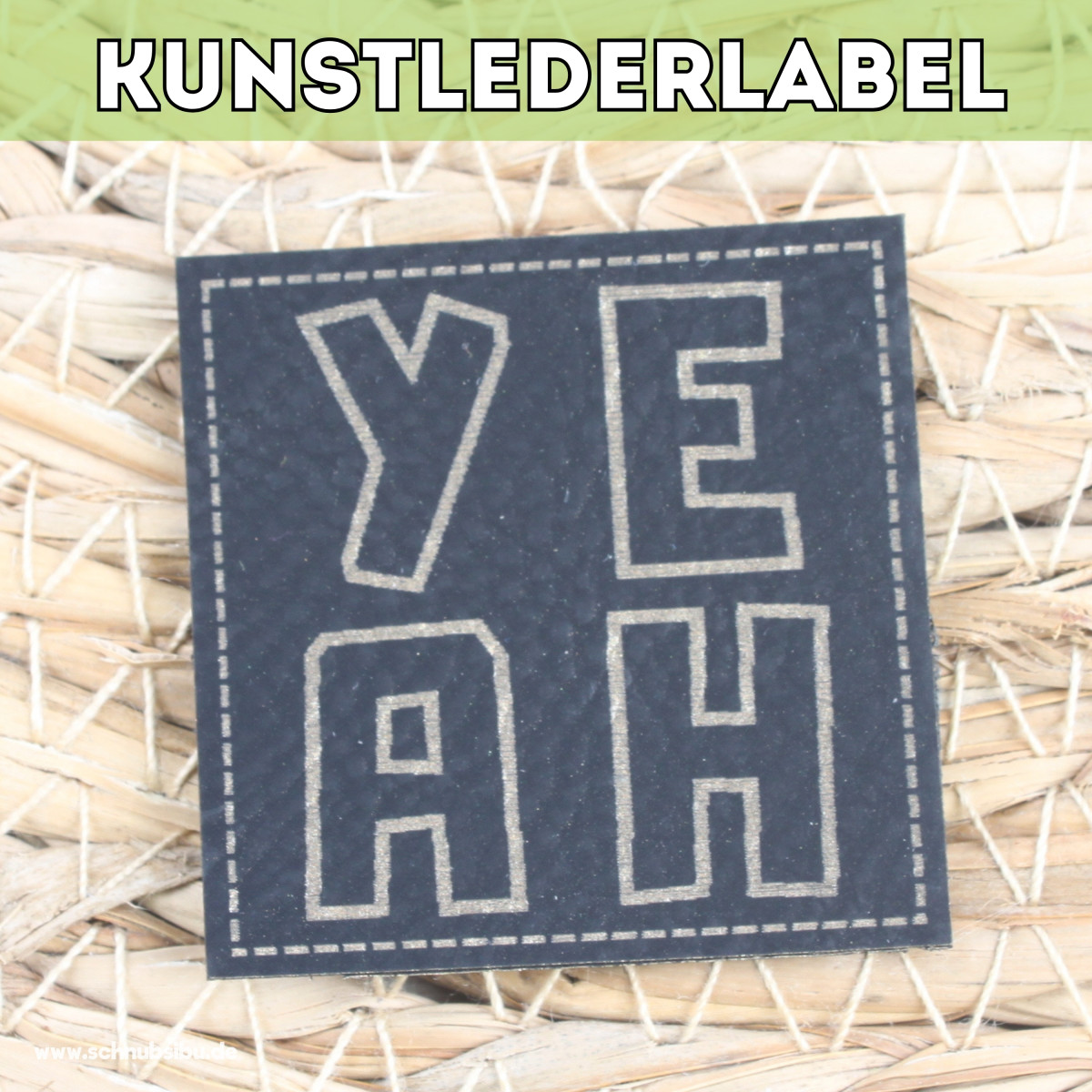 Kunstlederlabel Yeah schwarz