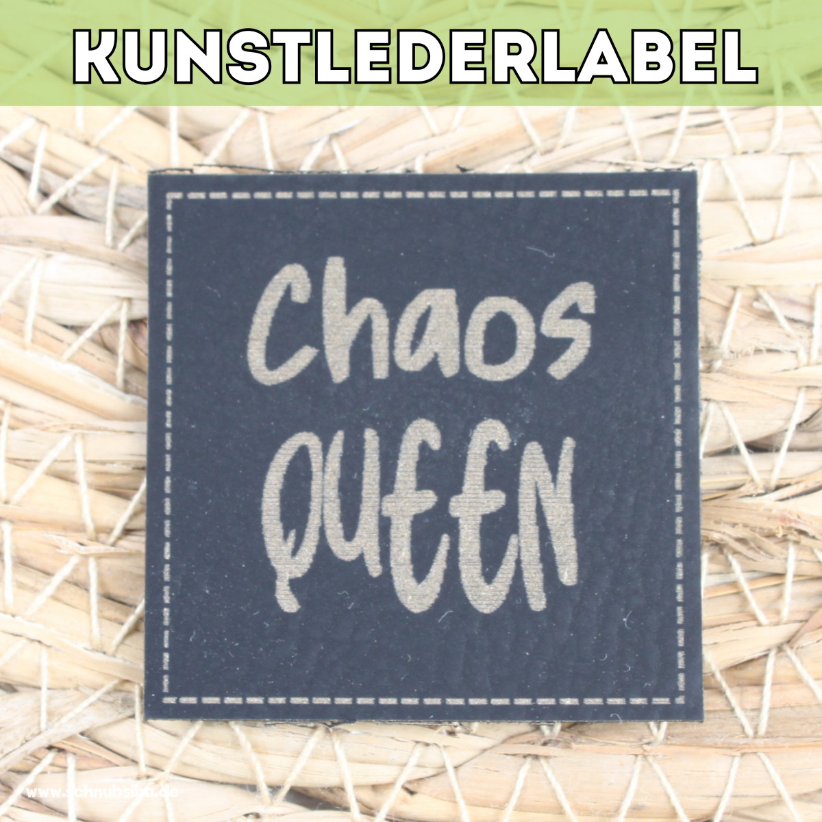 Kunstlederlabel Chaos Queen schwarz
