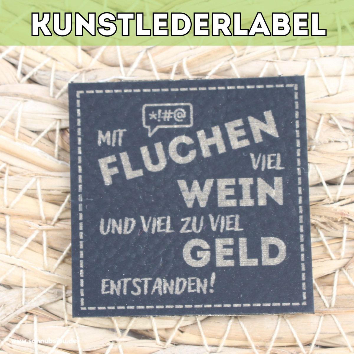 Kunstlederlabel Fluchen schwarz