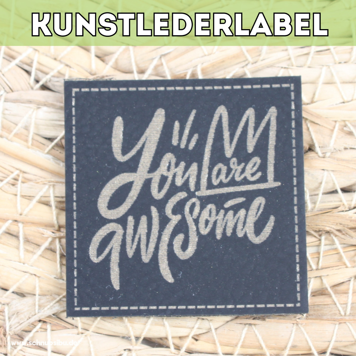 Kunstlederlabel Awesome schwarz