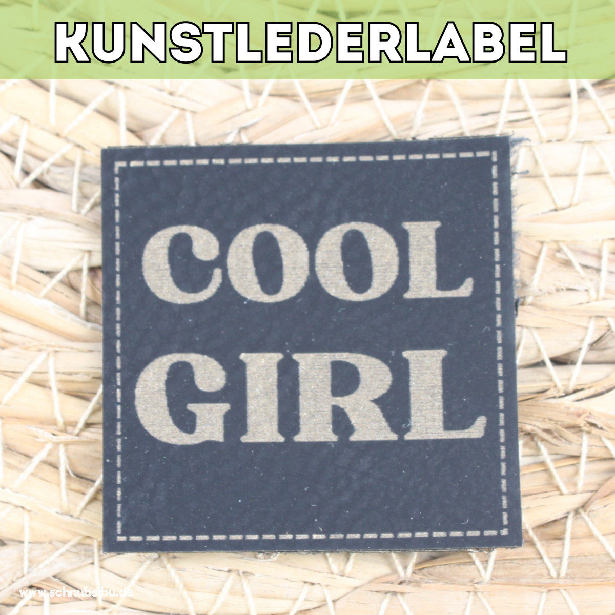 Kunstlederlabel Cool Girl schwarz