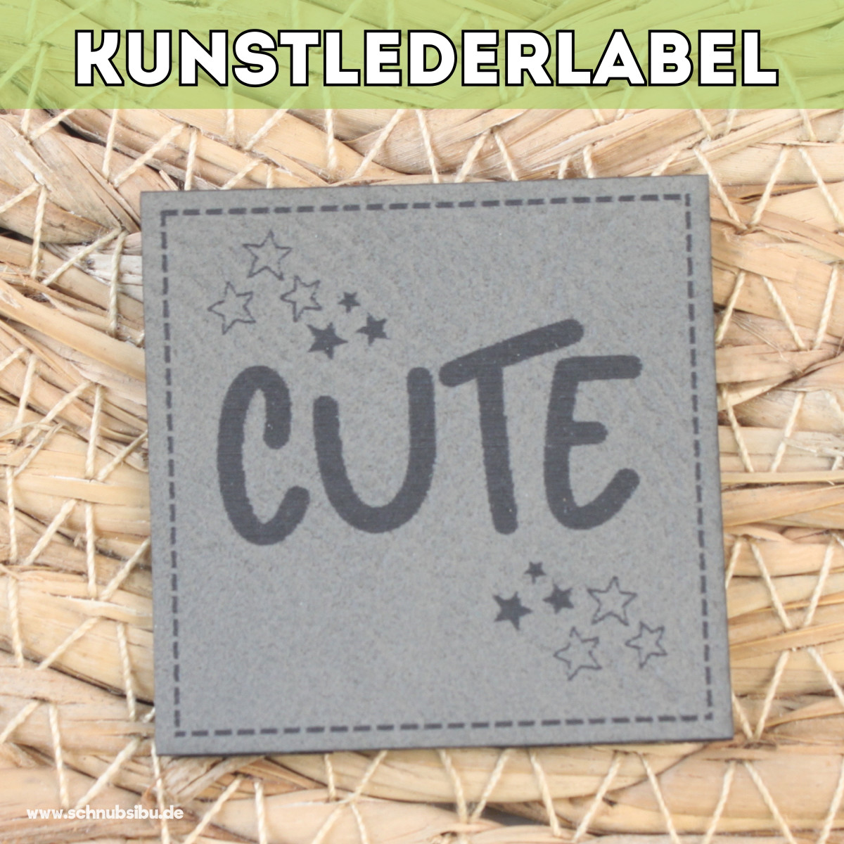 Kunstlederlabel Cute grau