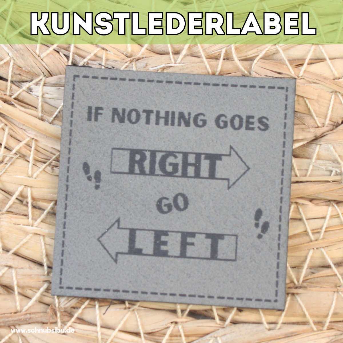 Kunstlederlabel Nothing grau