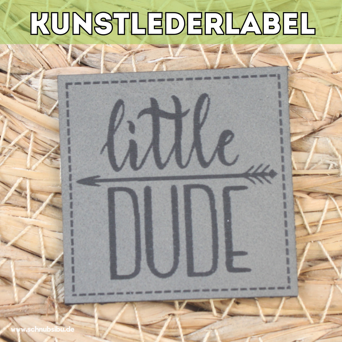 Kunstlederlabel Little Dude grau