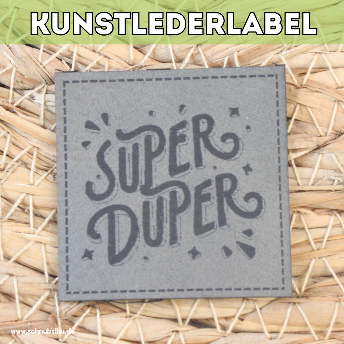 Kunstlederlabel Super Duper grau