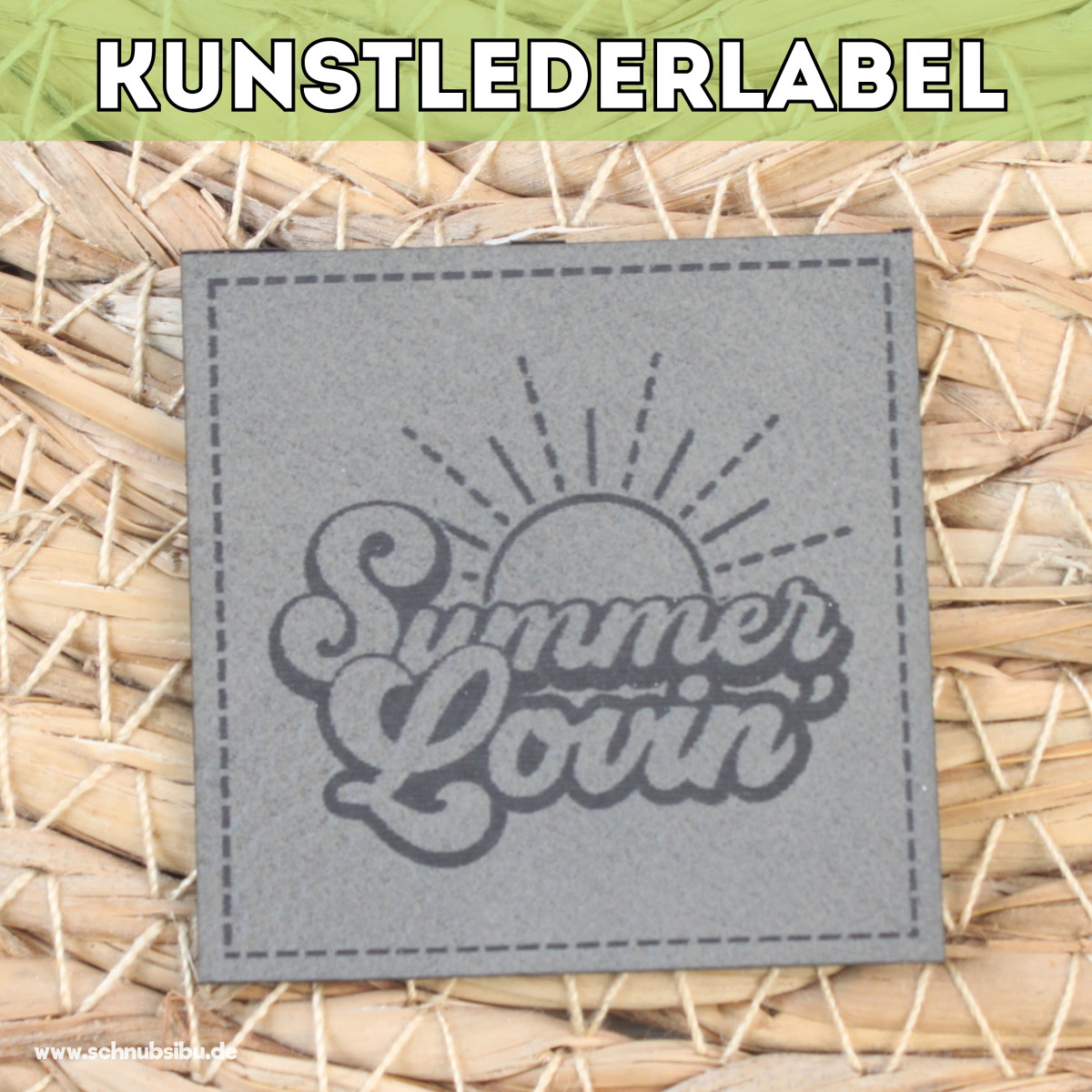 Kunstlederlabel Summer Lovin grau