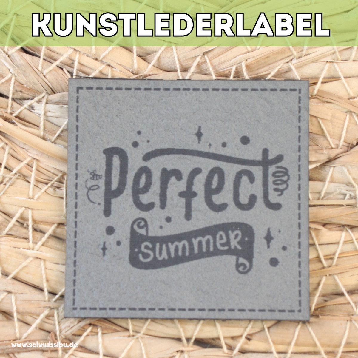 Kunstlederlabel Perfect Summer grau