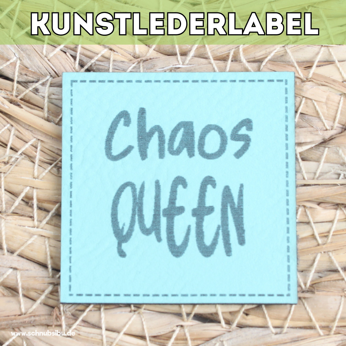 Kunstlederlabel Chaos Maker türkis