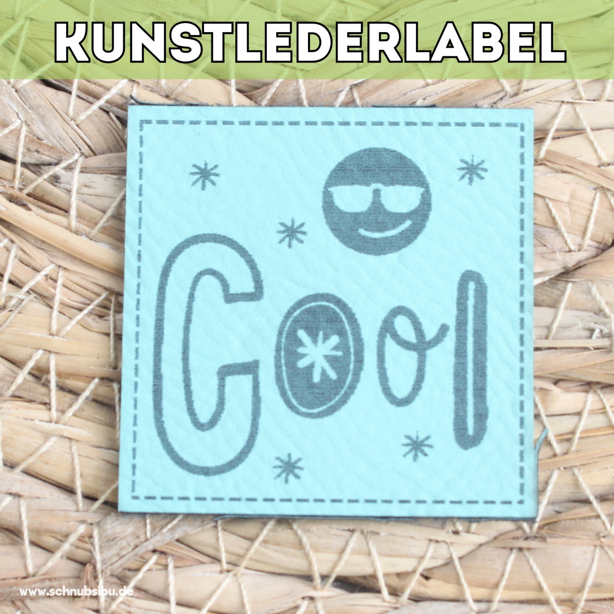 Kunstlederlabel Cool türkis