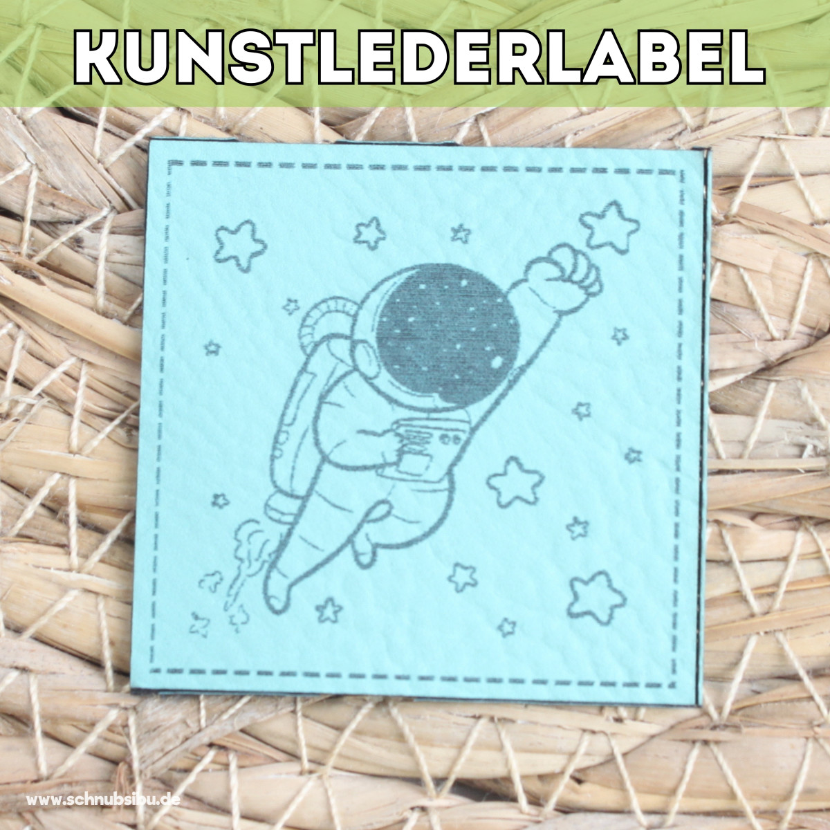 Kunstlederlabel Astronaut türkis