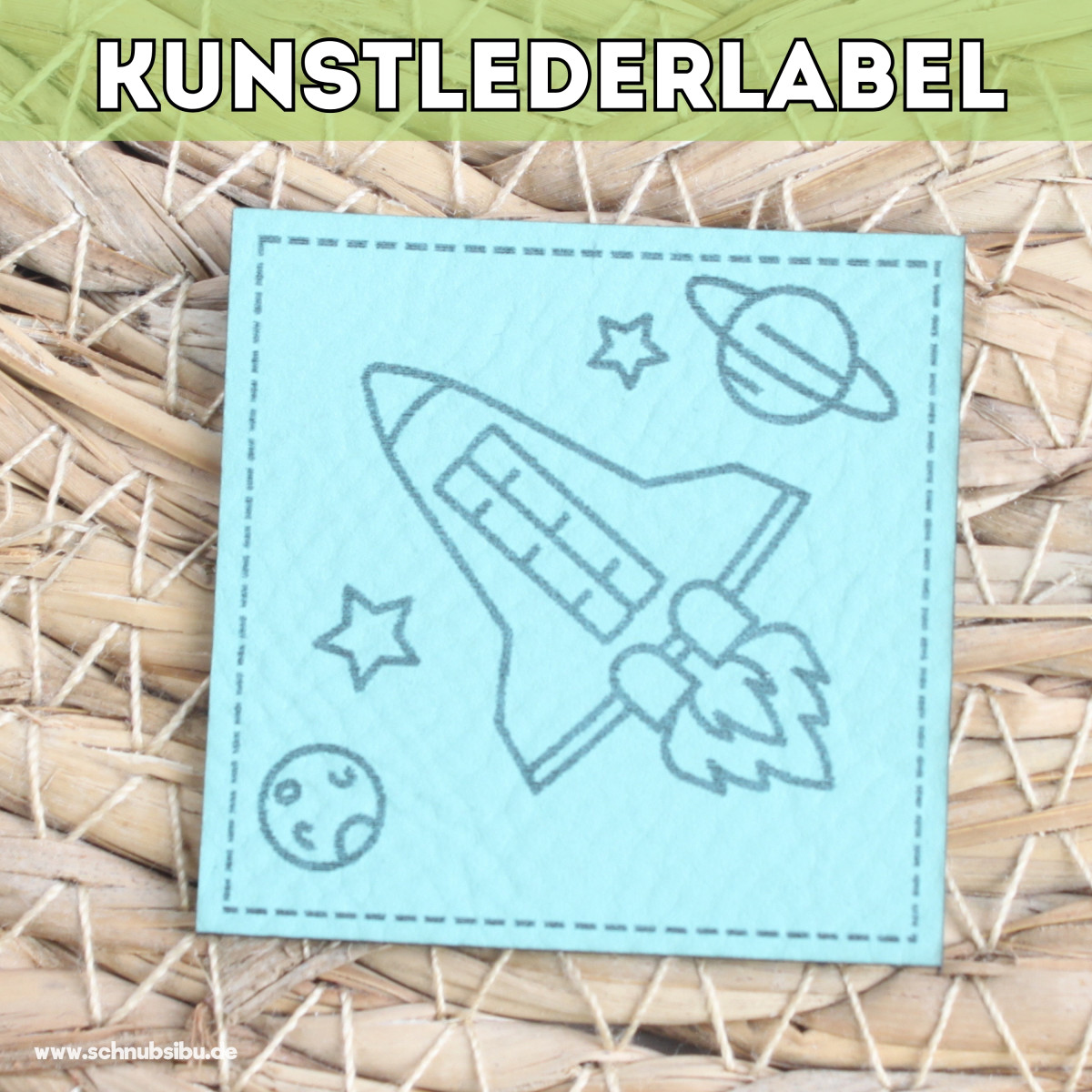 Kunstlederlabel Weltraum Shuttle