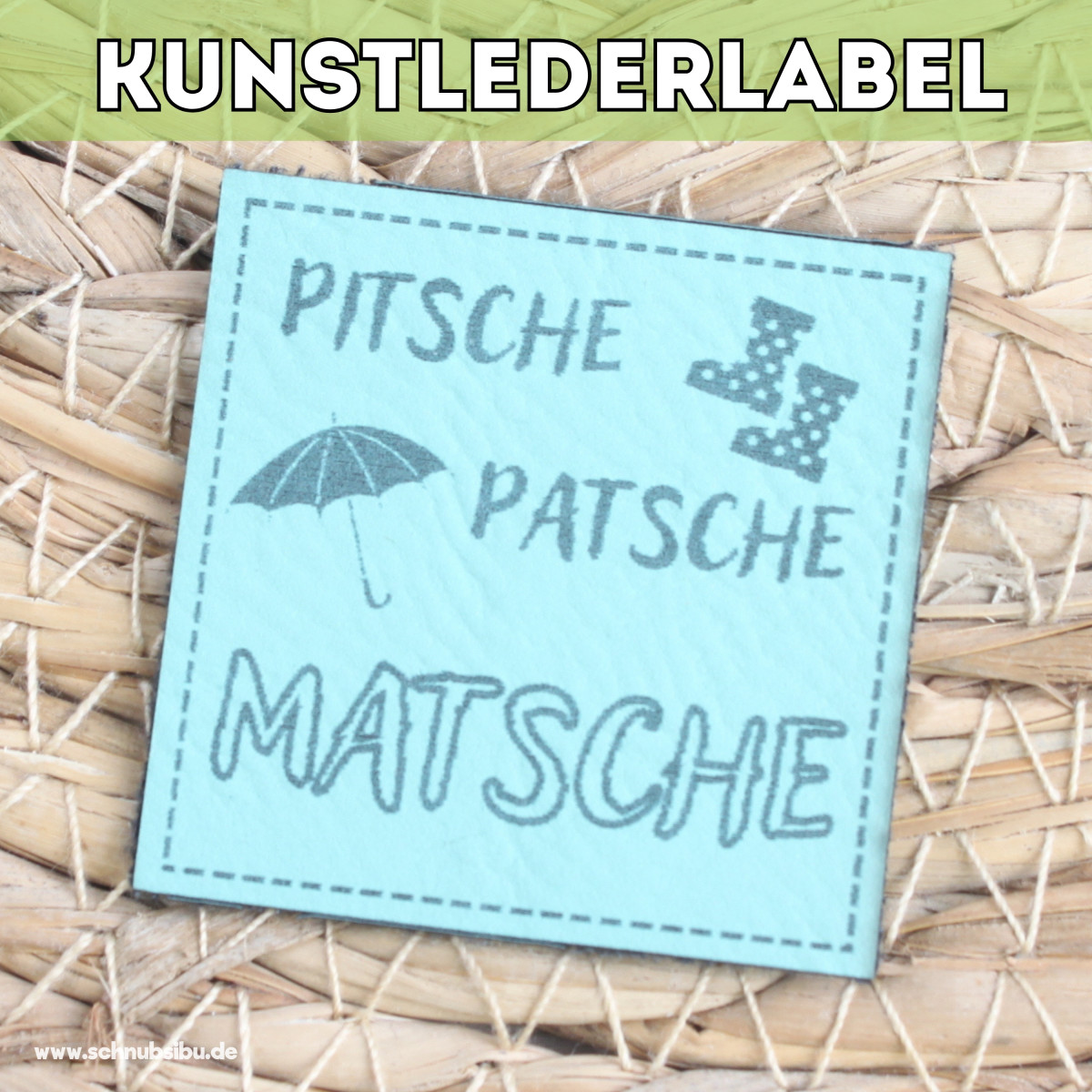Kunstlederlabel Pitsche Patsche türkis