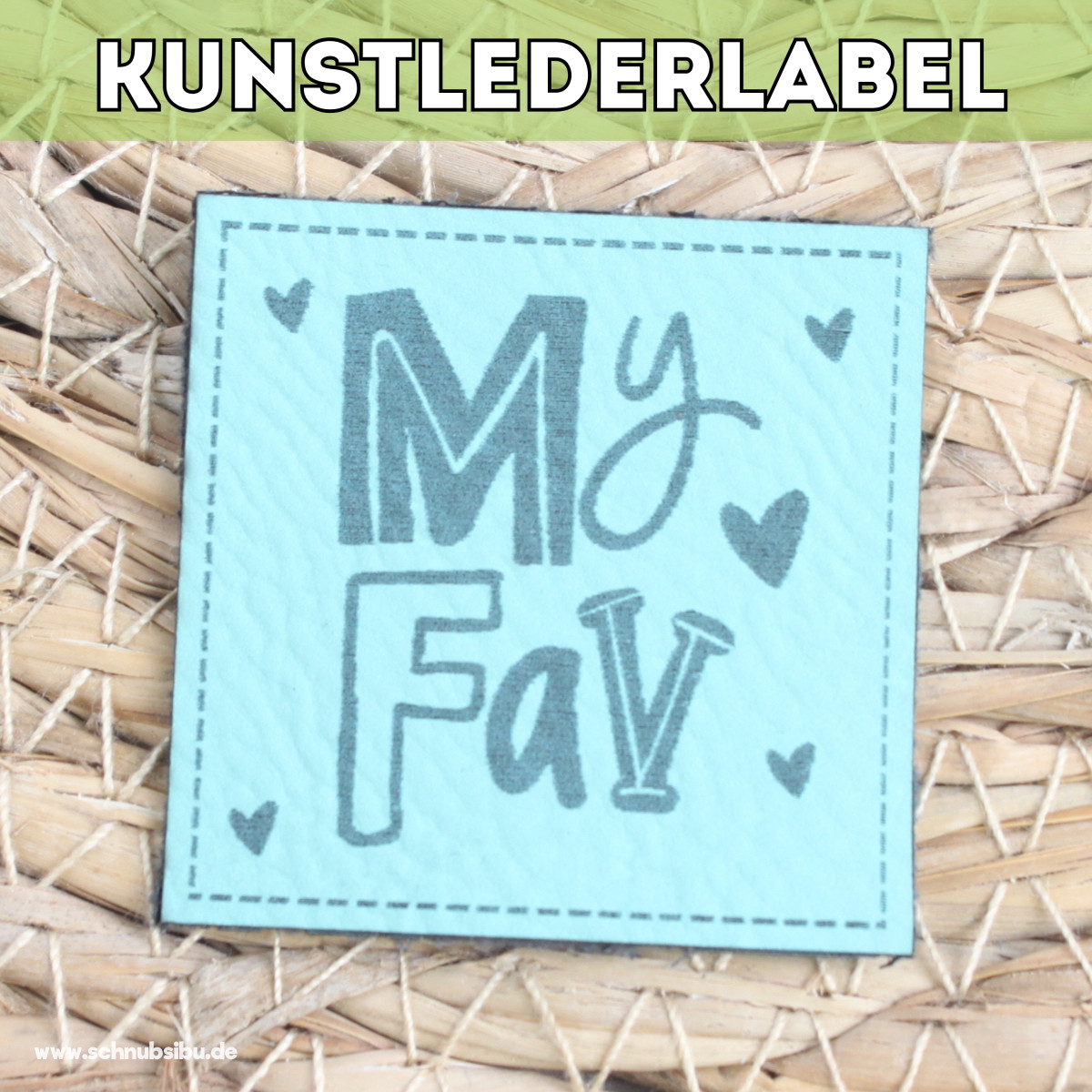 Kunstlederlabel My Fav türkis