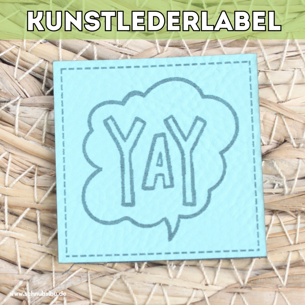Kunstlederlabel Yay türkis