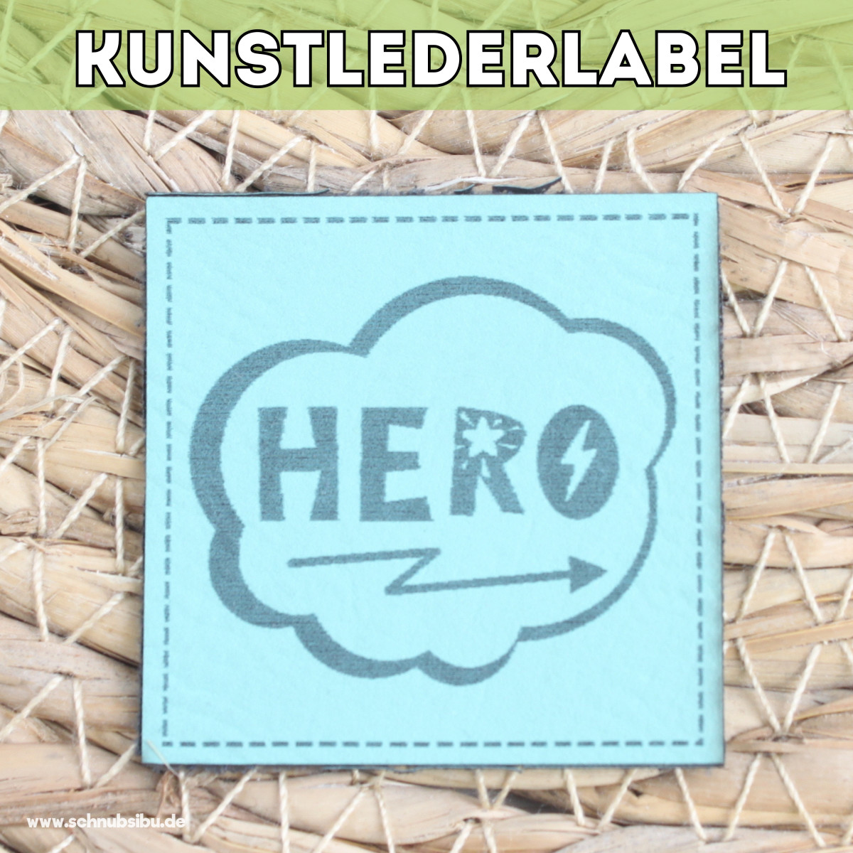 Kunstlederlabel Hero türkis