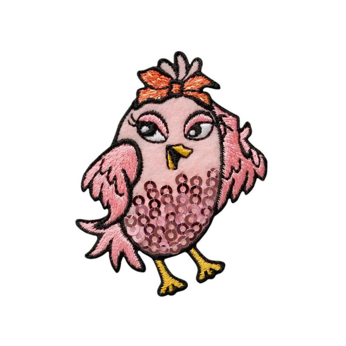 Patch Vogel rosa Pailletten