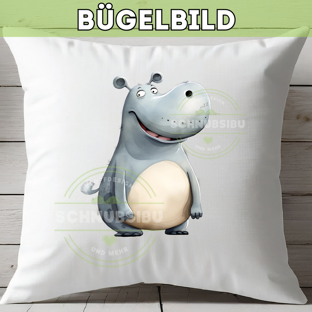 Bügelbild Verrückte Tiere - Nilpferd