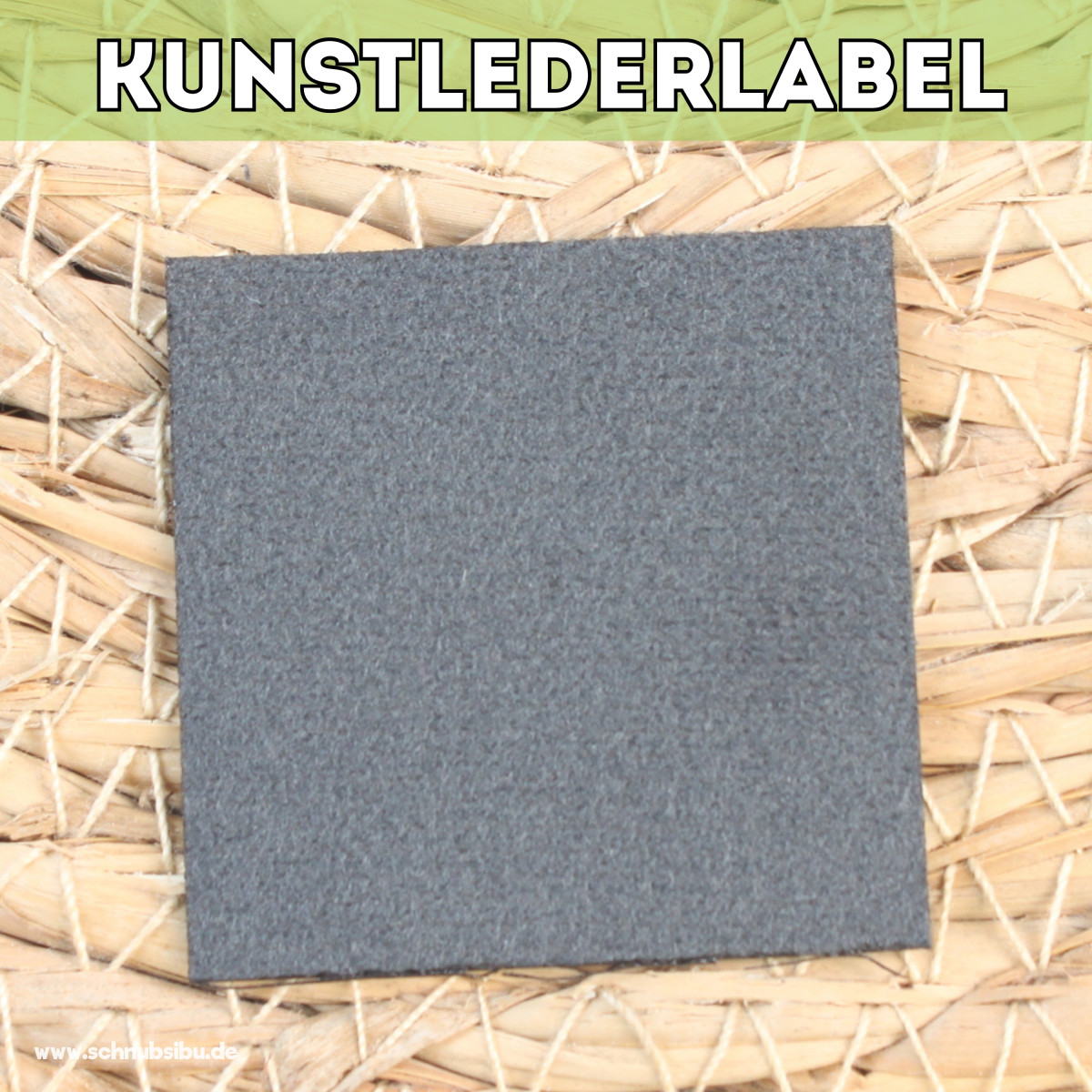 Kunstlederlabel Nope grau