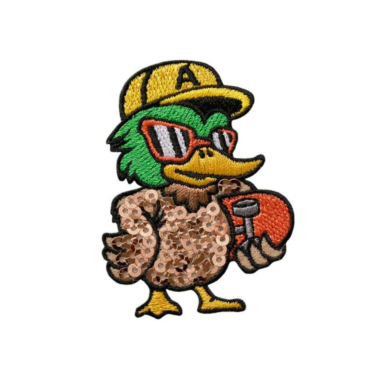 Patch Ente Skater Pailletten